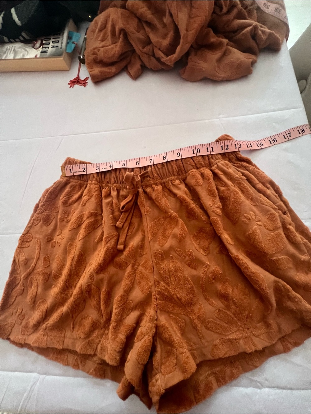 Billabong Textured Rust Orange Elastic-Waist Women’s Athletic Shorts